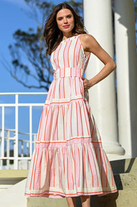 Esme Dress Pink Stripe