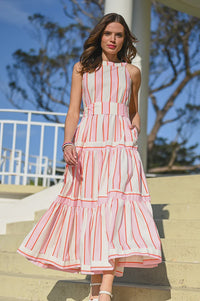 Esme Dress Pink Stripe