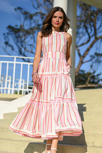 Esme Dress Pink Stripe