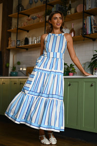 Esme Dress Blue Stripe