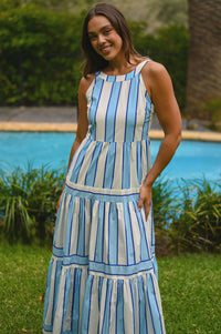 Esme Dress Blue Stripe