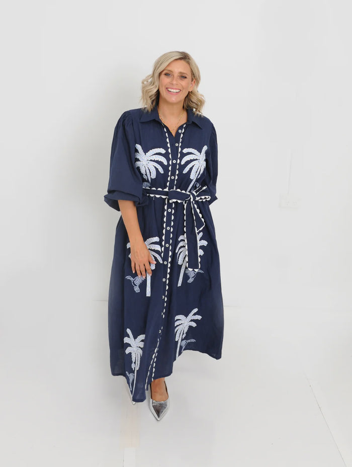 Palm Dress Blue