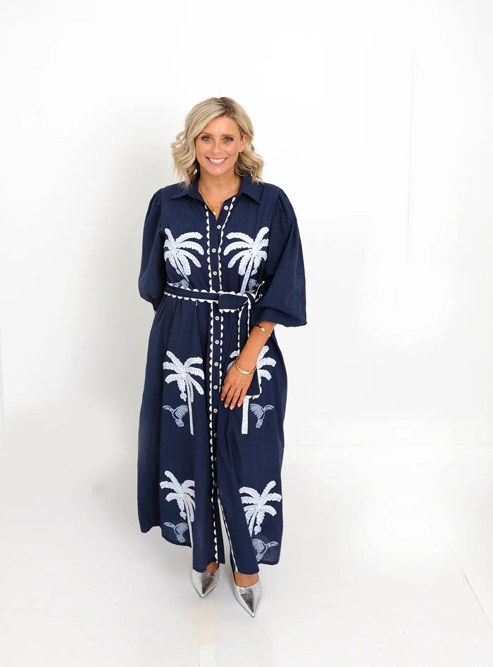 Palm Dress Blue