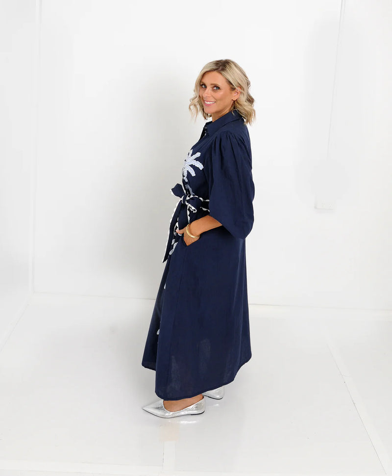 Palm Dress Blue