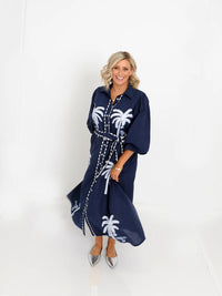 Palm Dress Blue