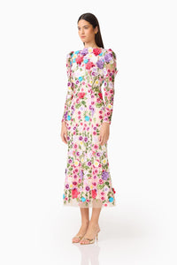 Rosette L/S Midi Dress