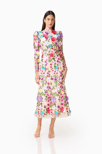 Rosette L/S Midi Dress