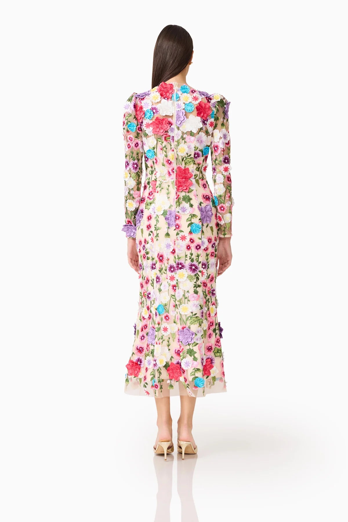 Rosette L/S Midi Dress