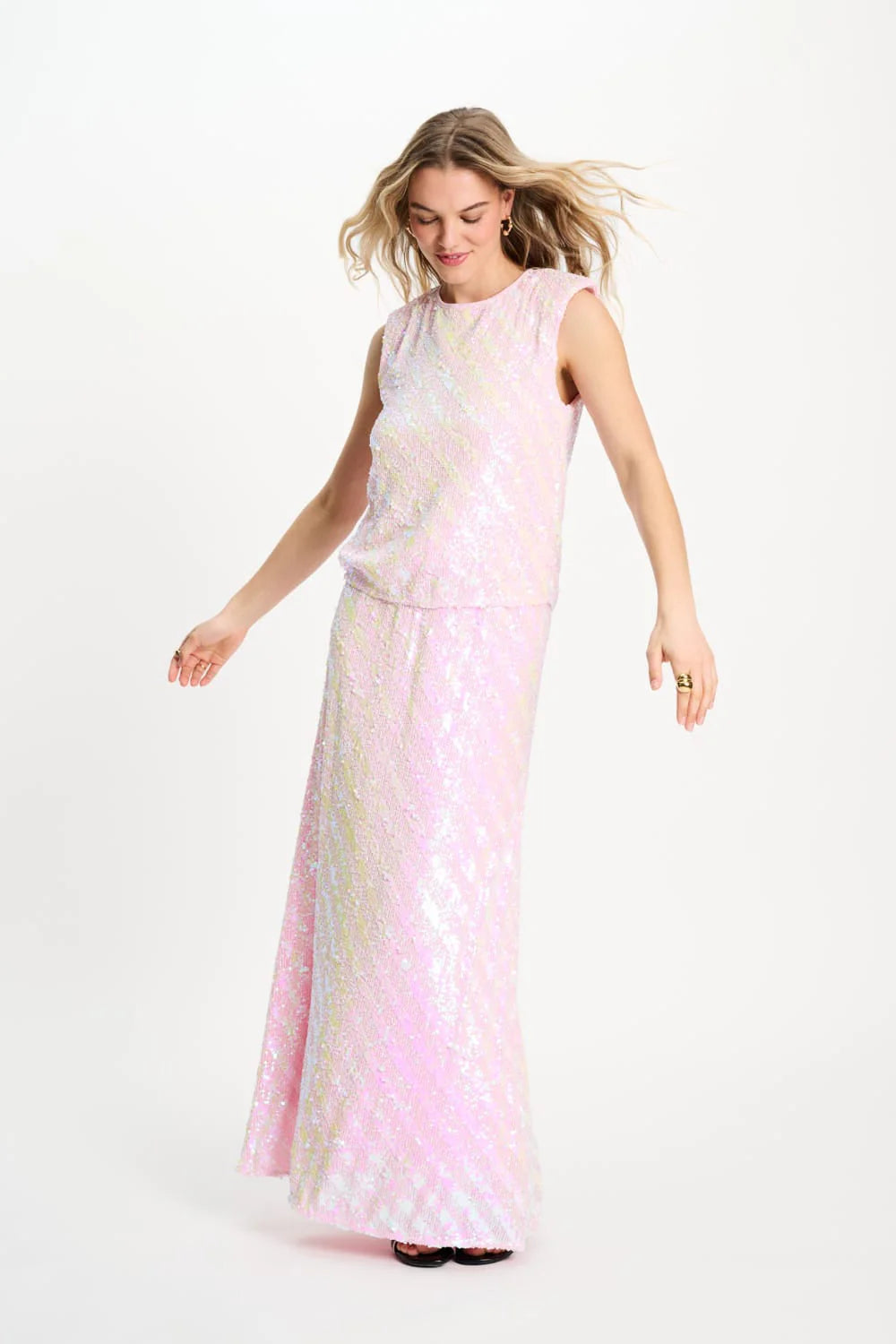 Sequins Skirt Shell Pink
