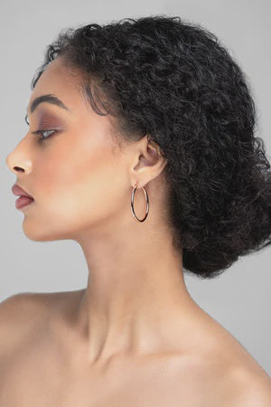 Erika Silver Hoop Earrings