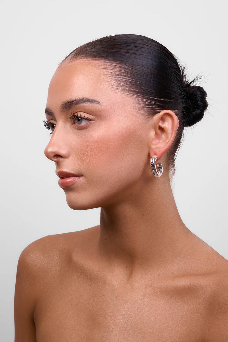 Kate Silver Square Hoop