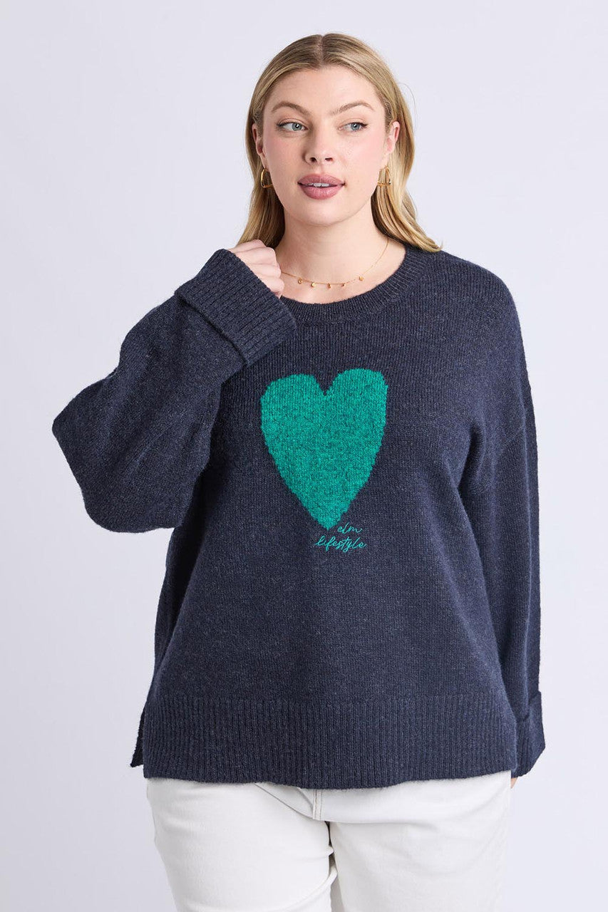 Heart Knit Navy