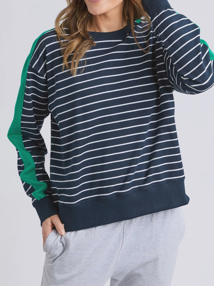 Sloane Crew Stripe Navy