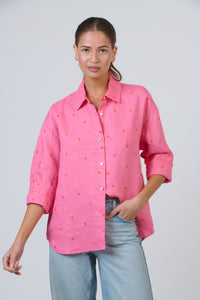Amour Linen Shirt Pink