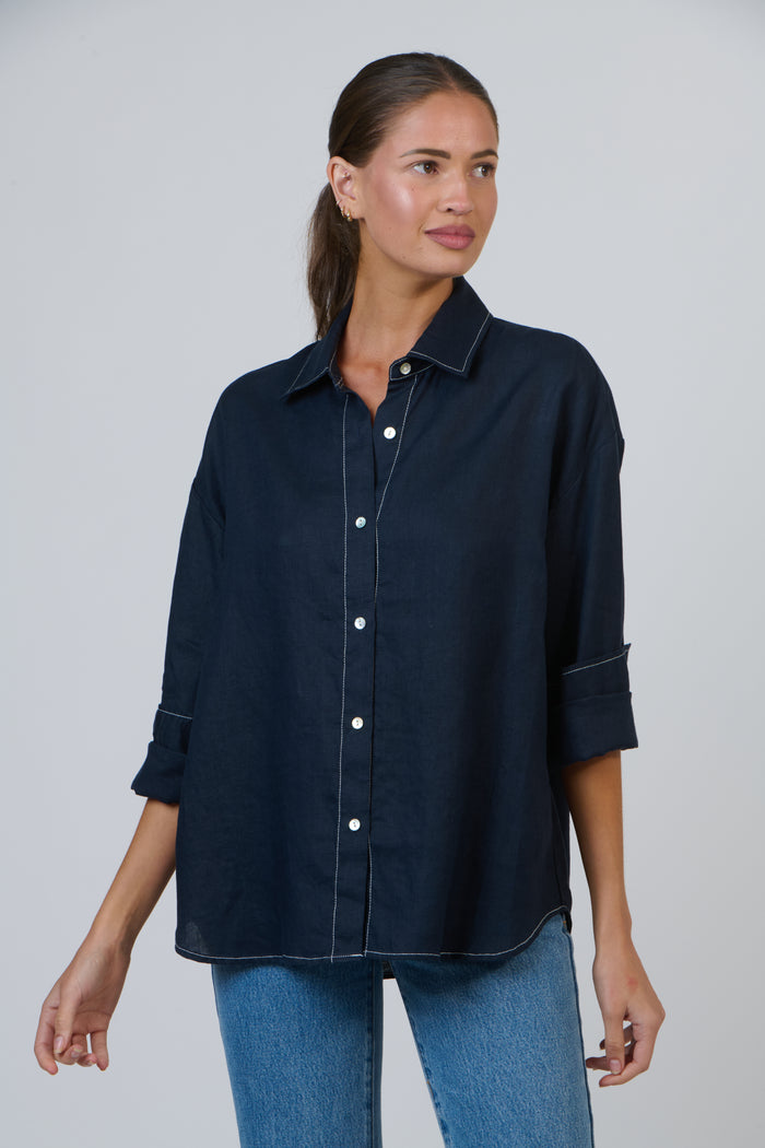 Boyfriend Shirt Marine