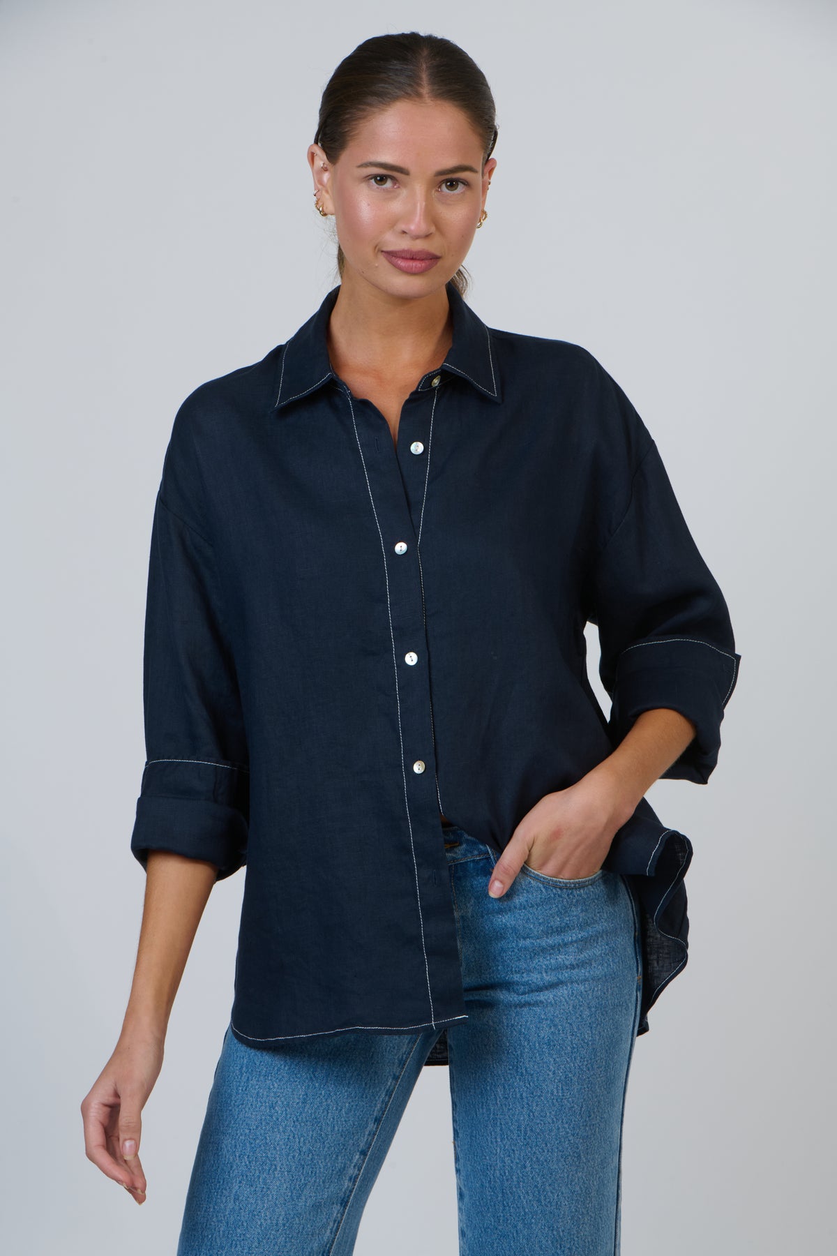 Boyfriend Shirt Marine