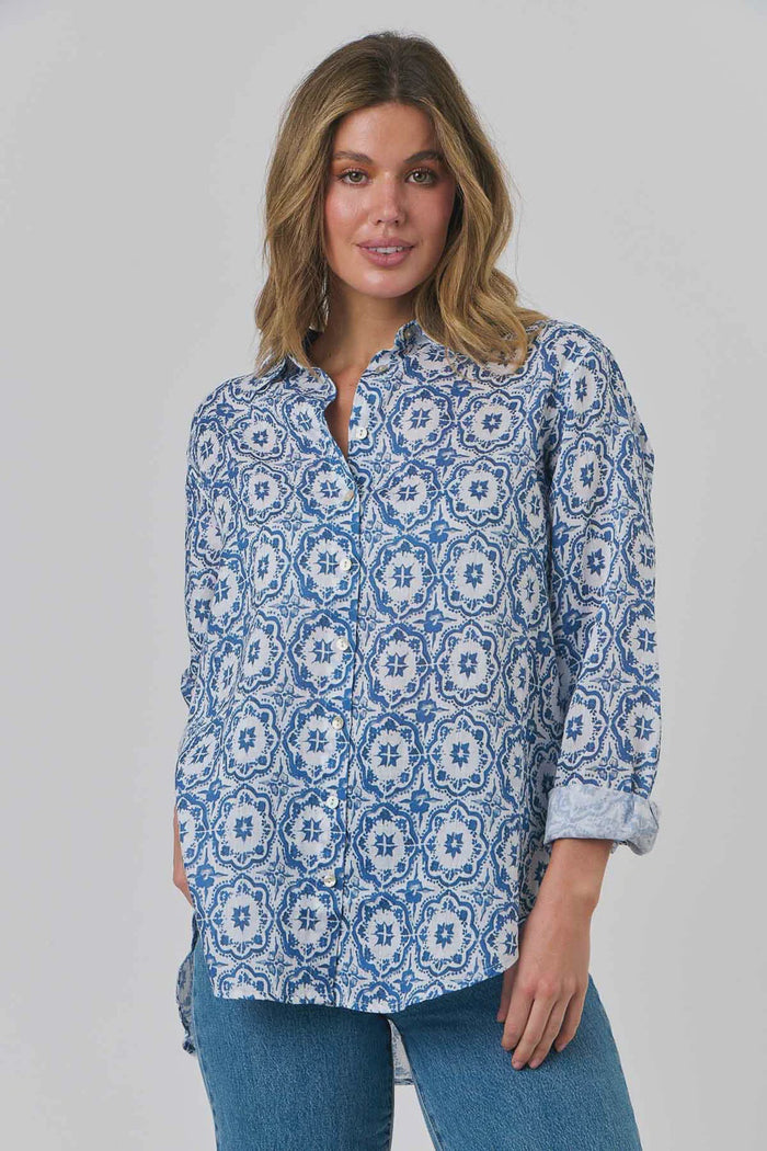 Tuile Bleue Linen Shirt