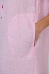 Bonbon Linen Shirt Dress Pink
