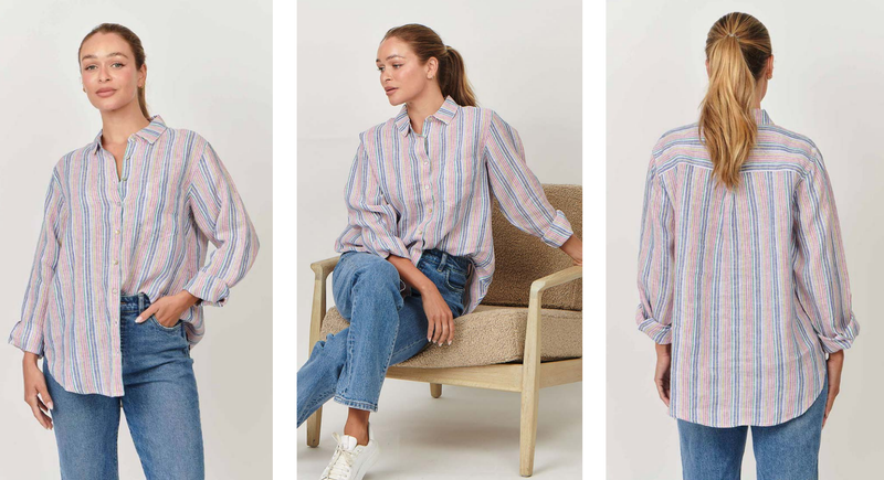 Stripe Linen Shirt Long Sleeve