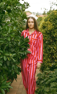 Molly Red Pink Stripe PJ Set