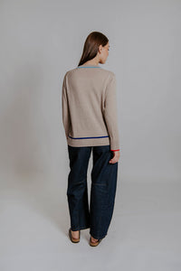 Contrast Trim Jumper Oat