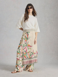 Alba Linen Wrap Skirt Print