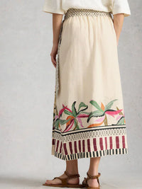 Alba Linen Wrap Skirt Print