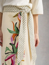 Alba Linen Wrap Skirt Print