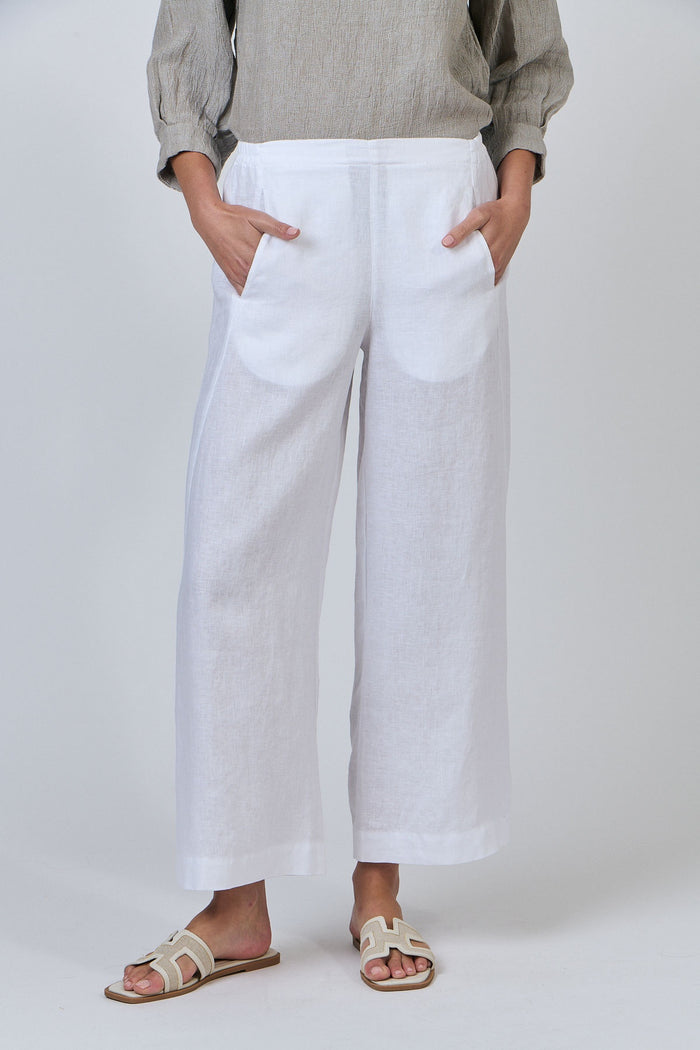 Linen Pant Wide Leg White