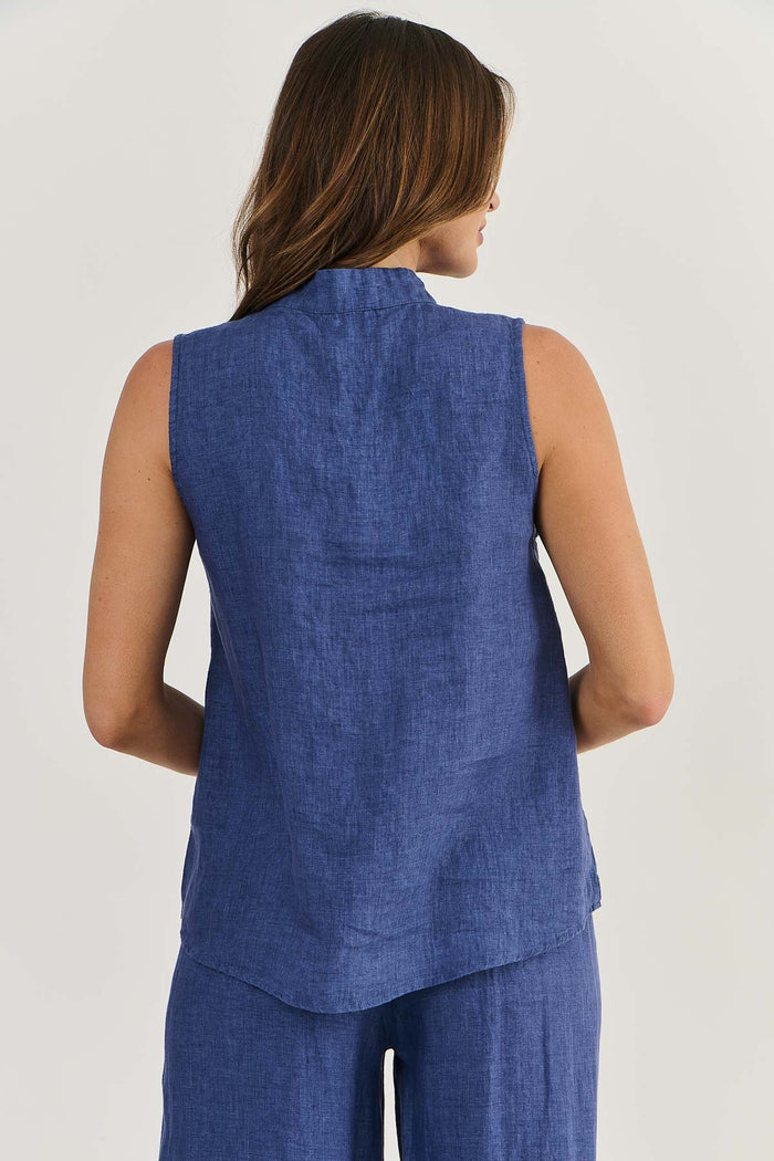 Linen Sleeveless Top Delta