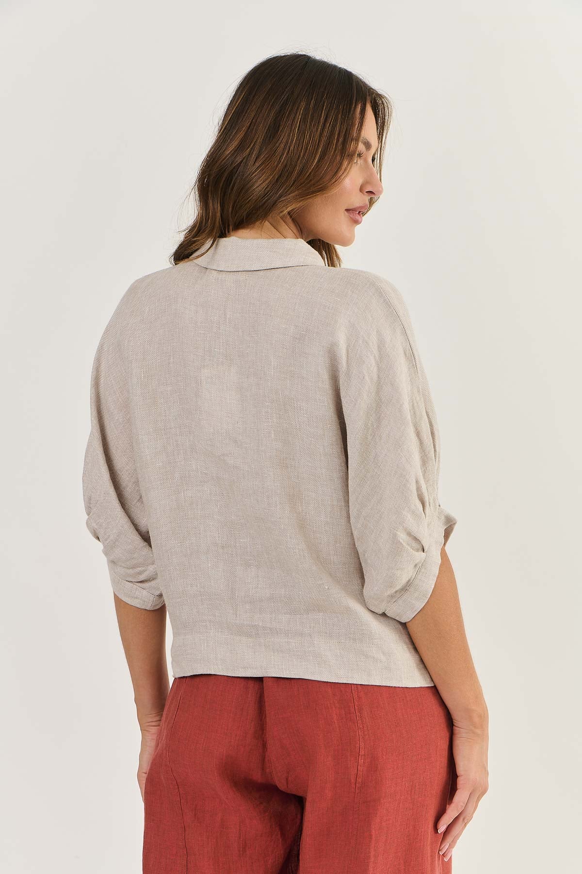 Linen Button Top Dune