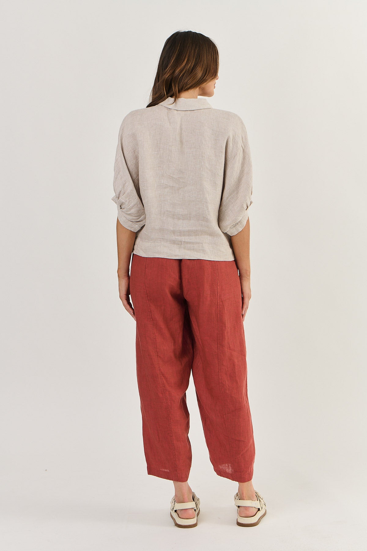 Linen Button Top Dune