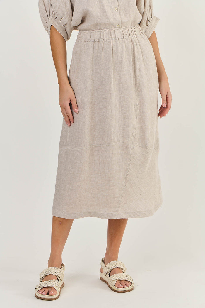 Linen Panel Skirt Dune