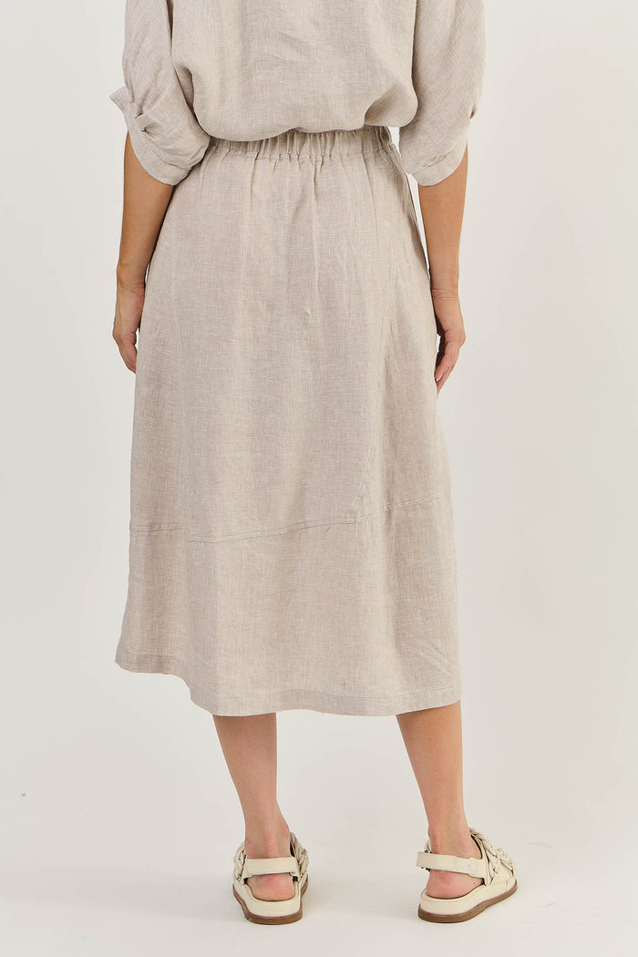 Linen Panel Skirt Dune