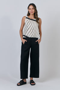 Isobars Ribbon Tie Linen Top