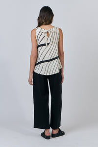 Isobars Ribbon Tie Linen Top