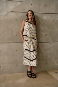 Isobars Ribbon Tie Linen Top