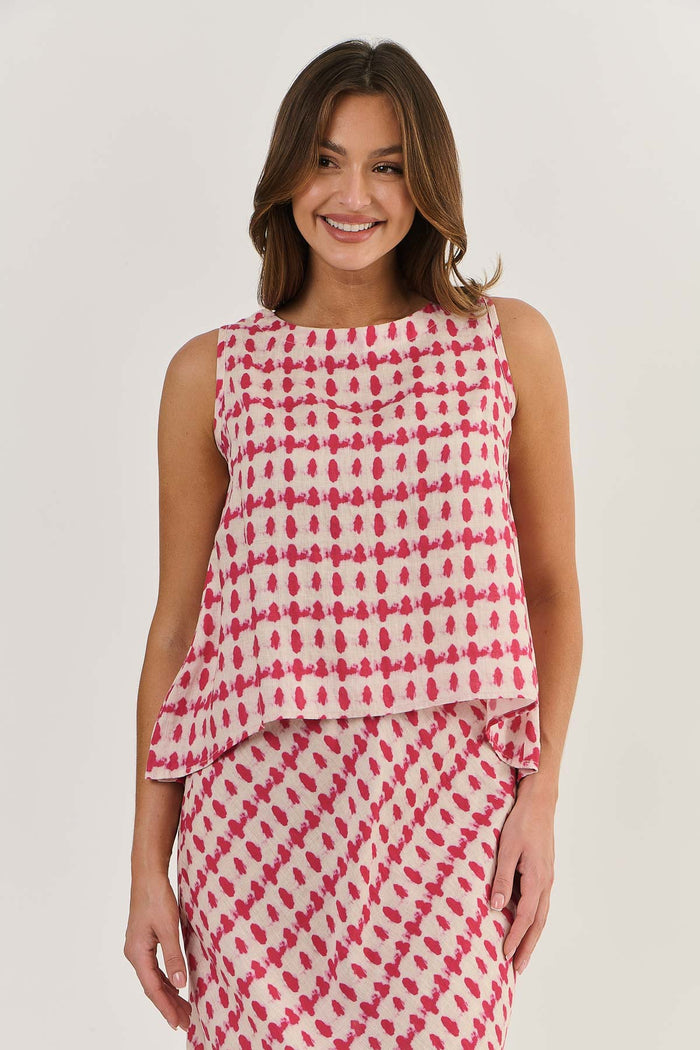 Tie Linen Tank Primula