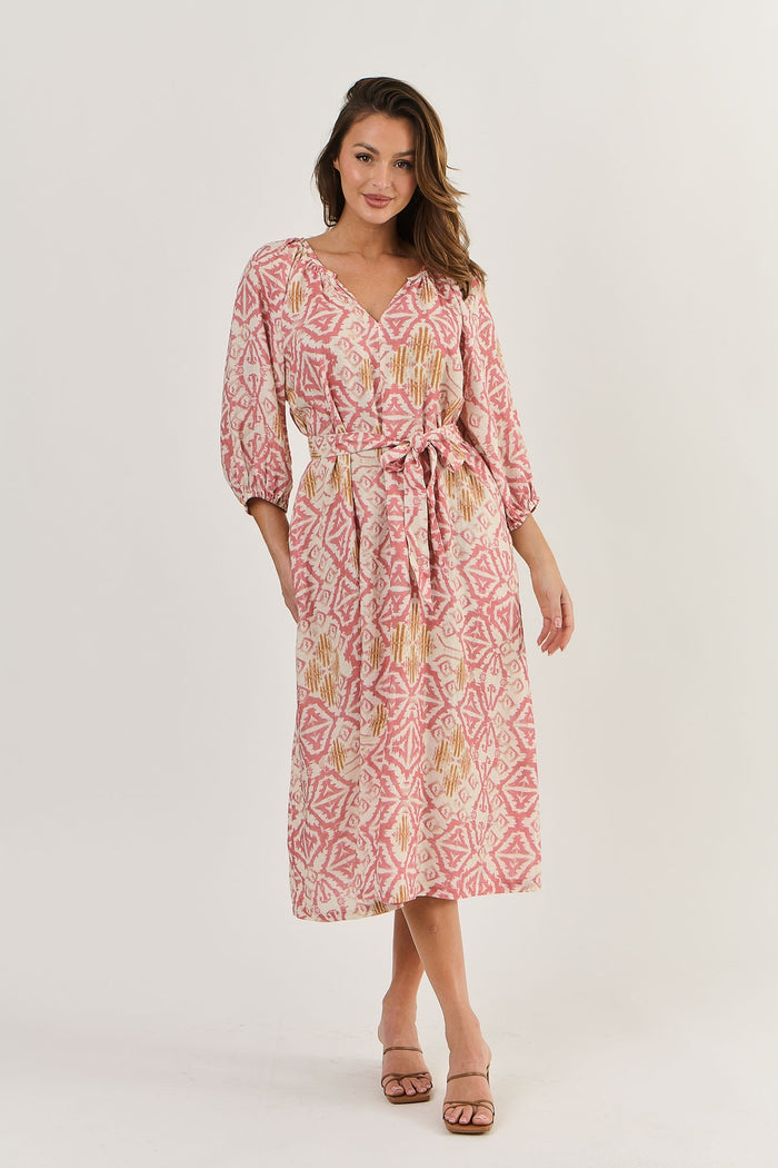 Linen Dress Ikat