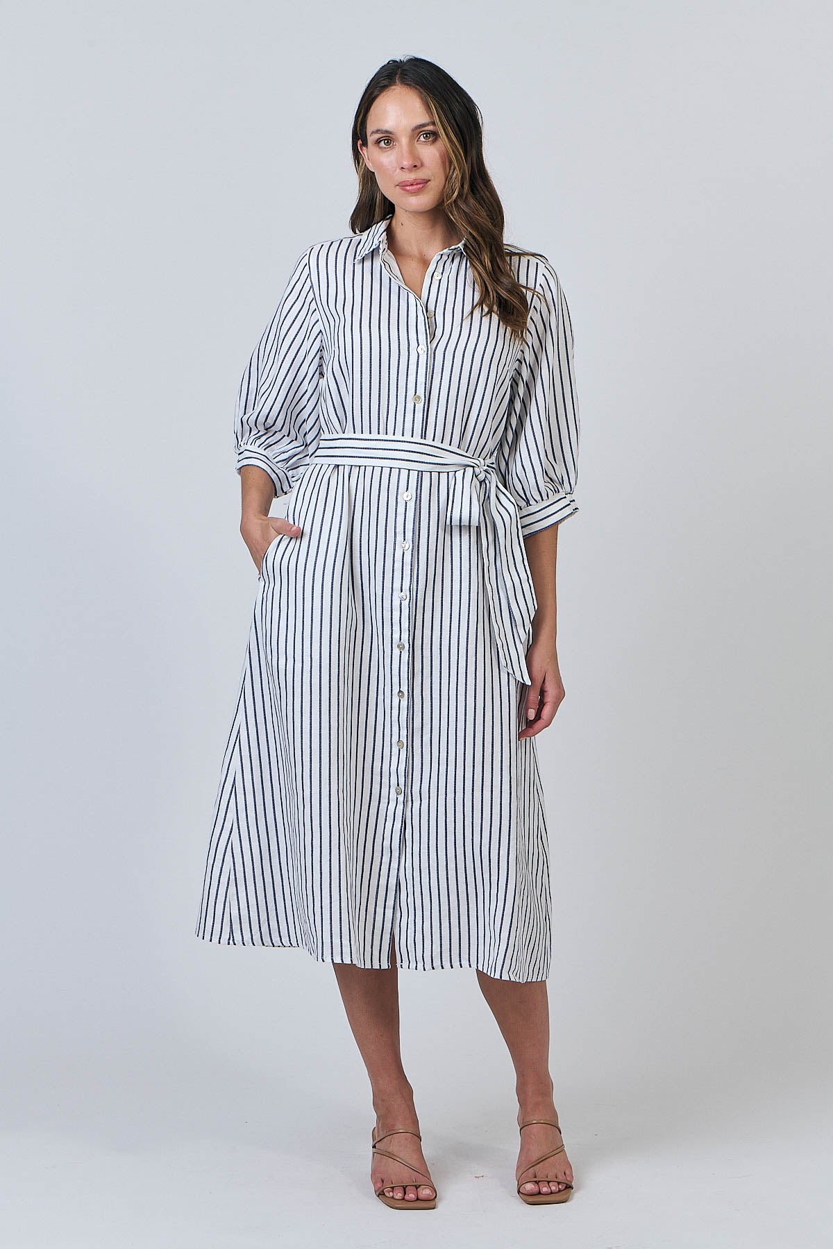 Blueberry Stripe Midi Dress