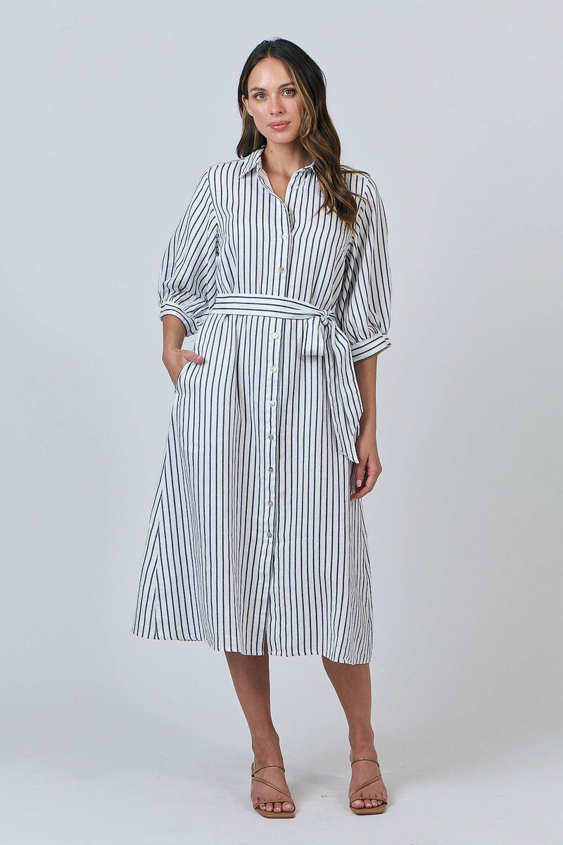 Blueberry Stripe Midi Dress