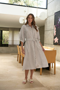 Blueberry Stripe Midi Dress