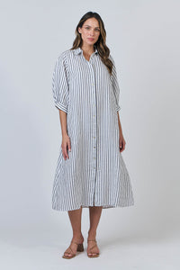 Blueberry Stripe Midi Dress