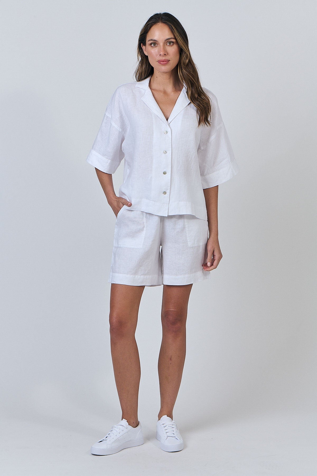Crisp White Linen Shirt