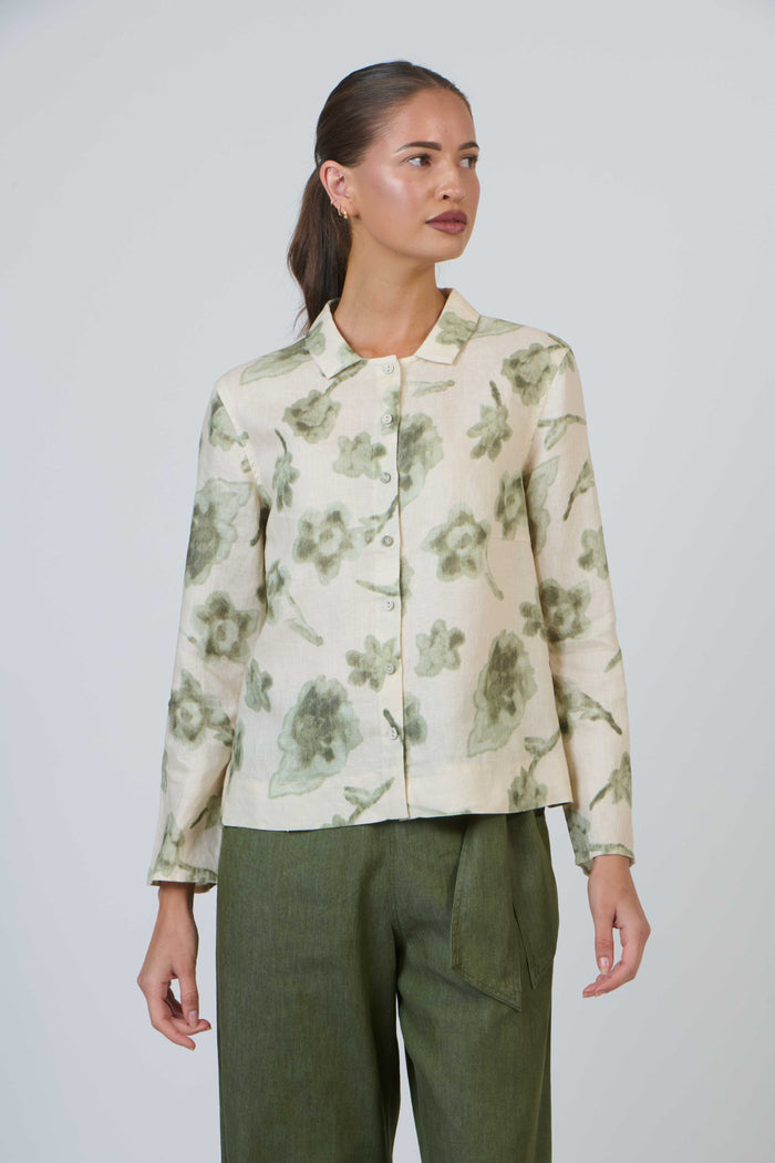 GA647 Petals Linen Shirt