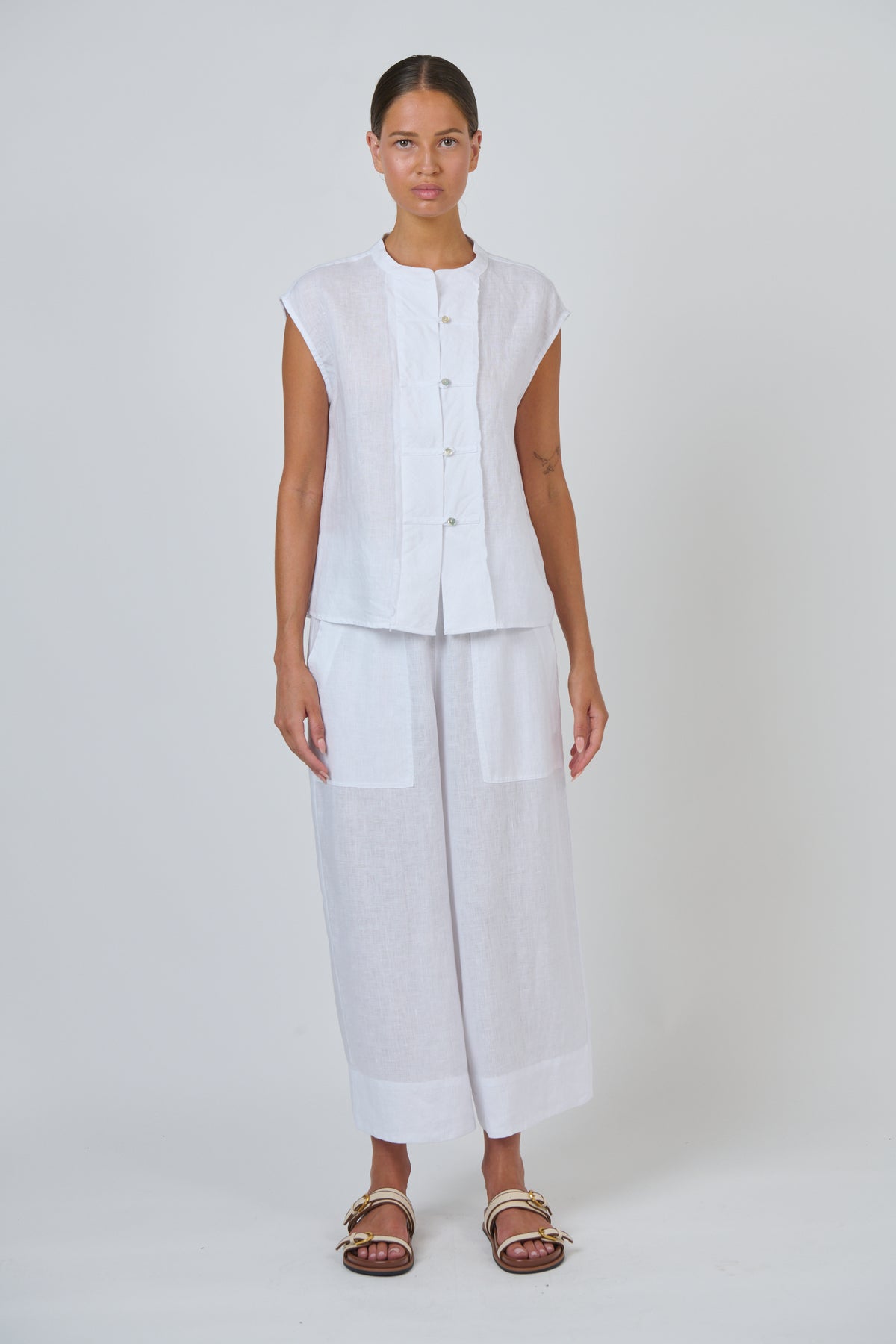 GA720 Poplin Top White