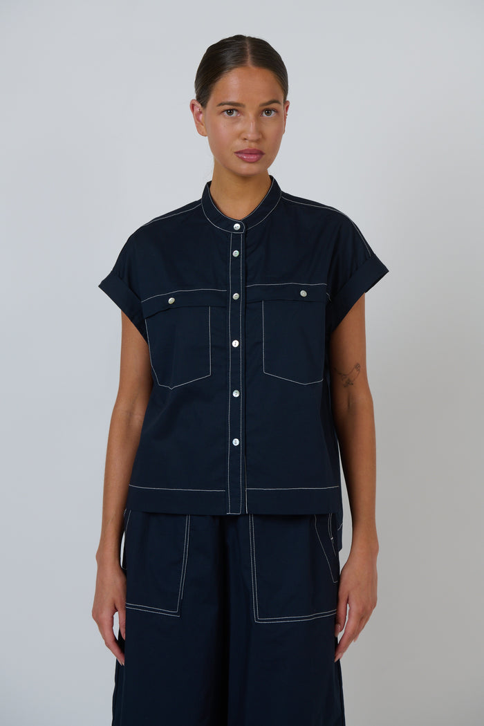 GA734 Poplin Top Ink