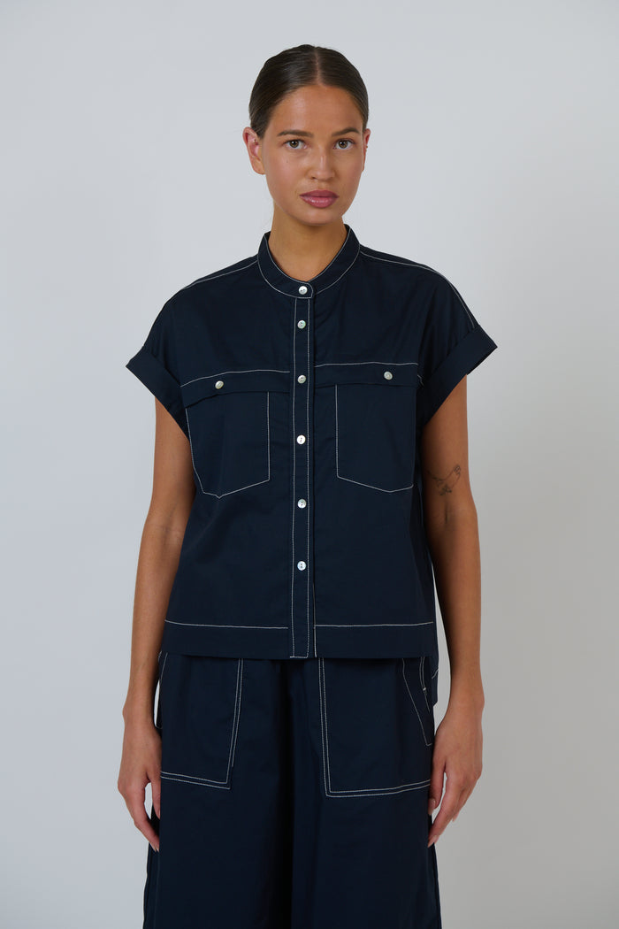 GA734 Poplin Top Ink