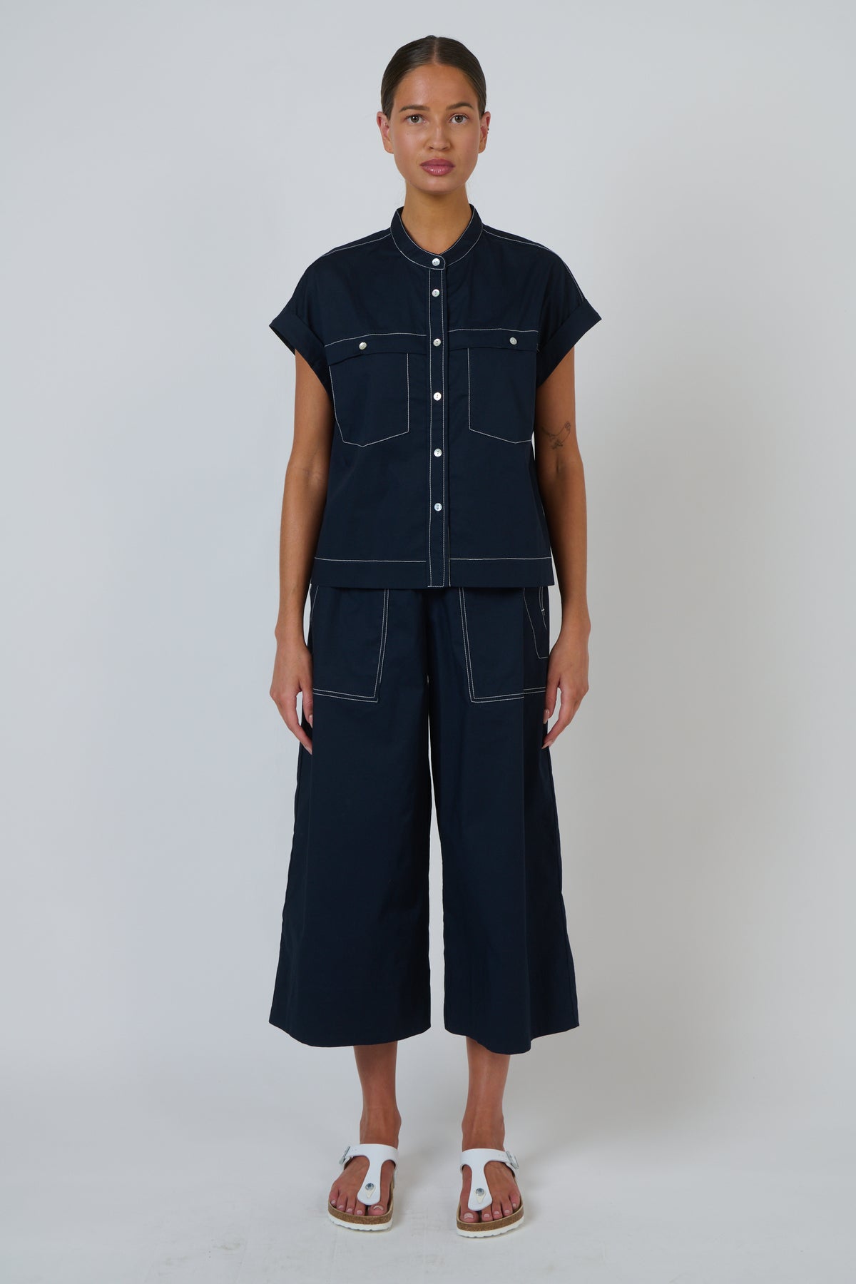 GA734 Poplin Top Ink
