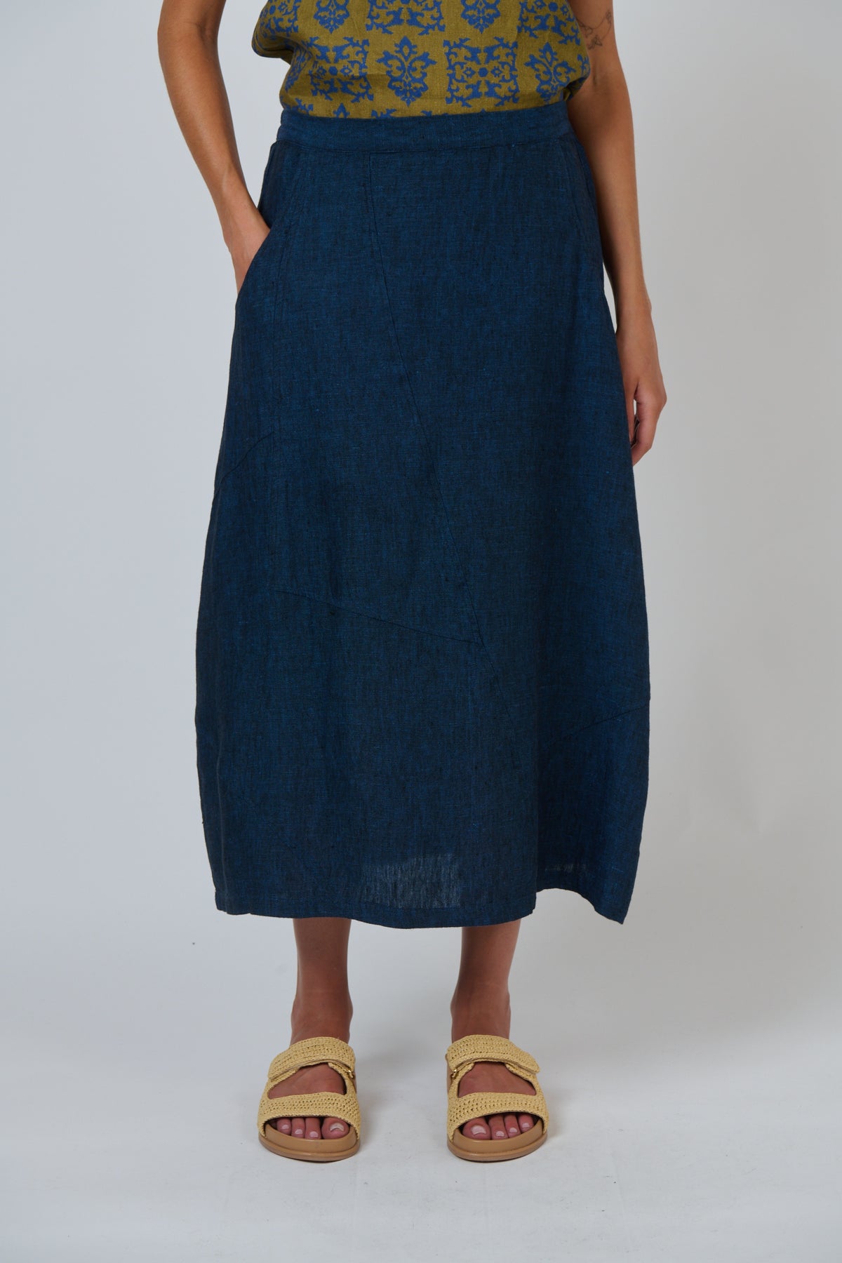 GA736 Linen Skirt Eclipse